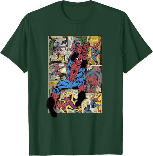 Marvel Retro Classic Spider-Man Vintage Night Crawler Comic T-Shirt - T-Shirt | Forest