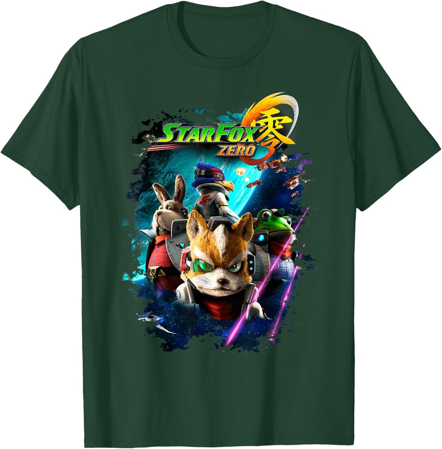 Star Fox Zero Logo Space Group Shot Shadow Graphic T-Shirt - T-Shirt | Forest