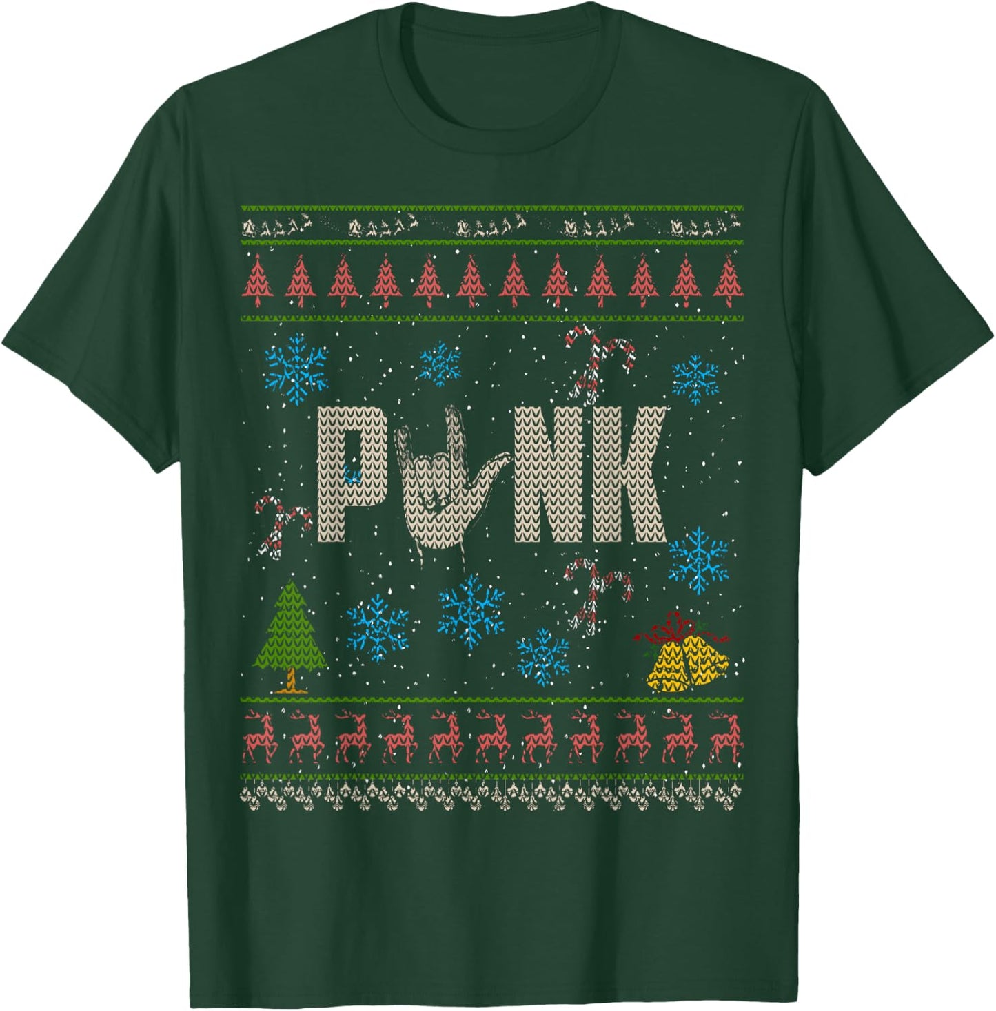 Punk Rock Christmas Ugly Shirt Punk Shirt T-Shirt - T-Shirt | Forest