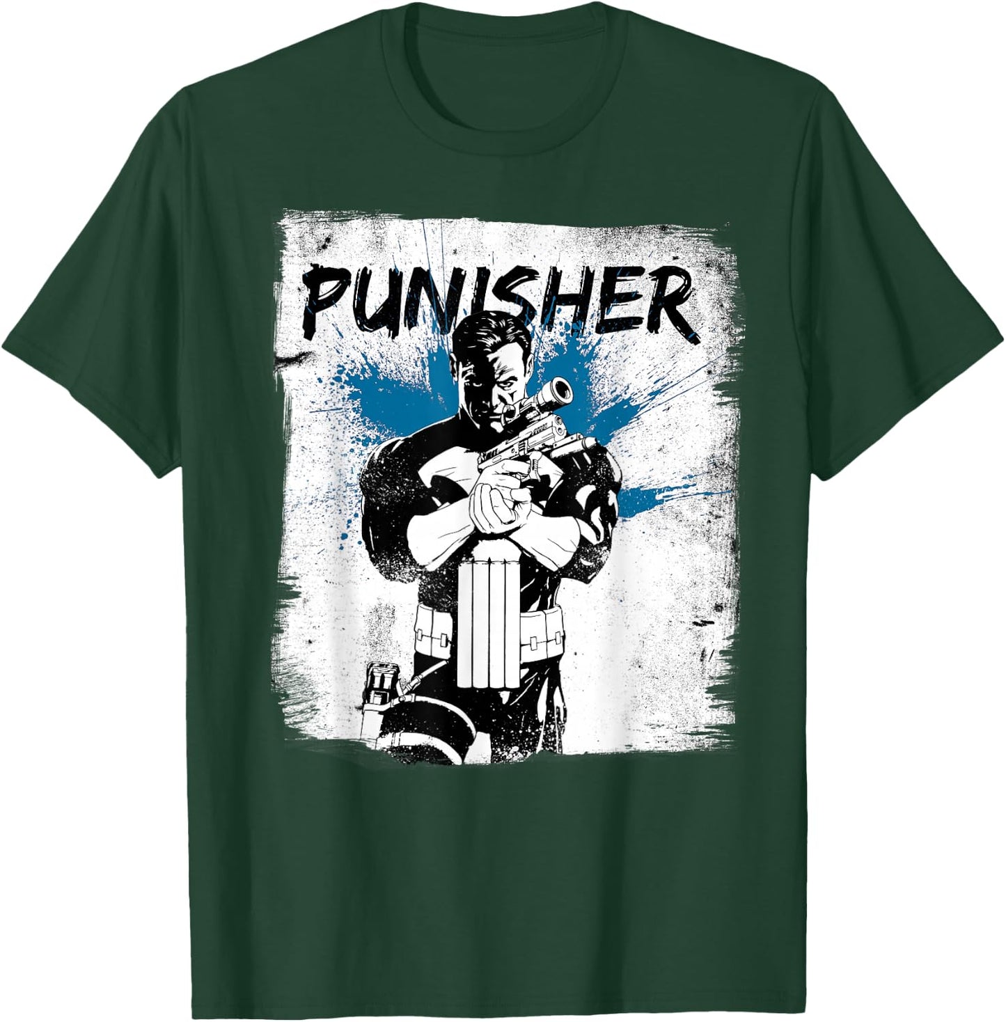Marvel The Punisher Chalked Out Paint Splat Graphic T-Shirt - T-Shirt | Forest