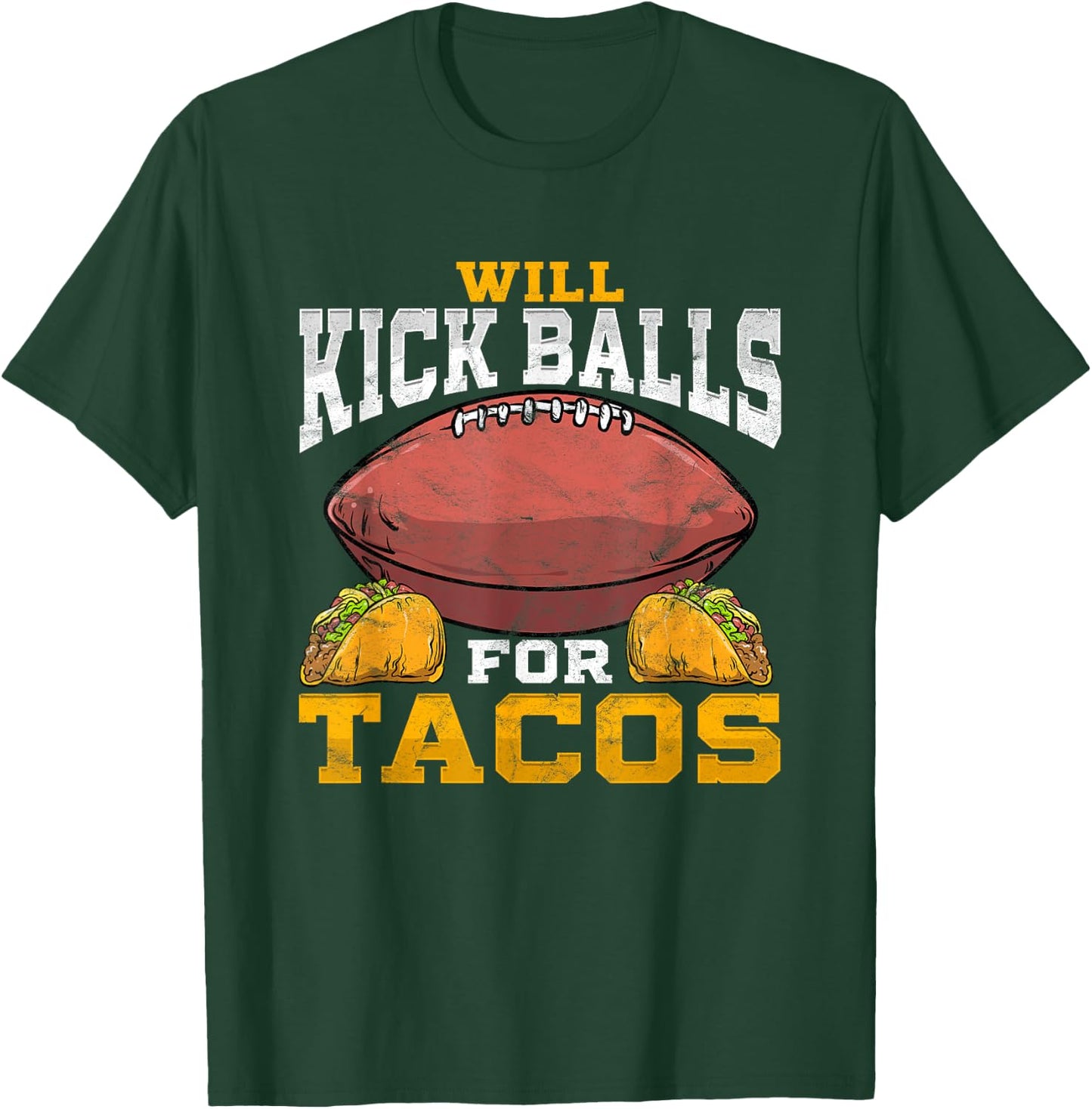 Funny Football Kicker Punter Player Distressed T-Shirt - T-Shirt | Forest