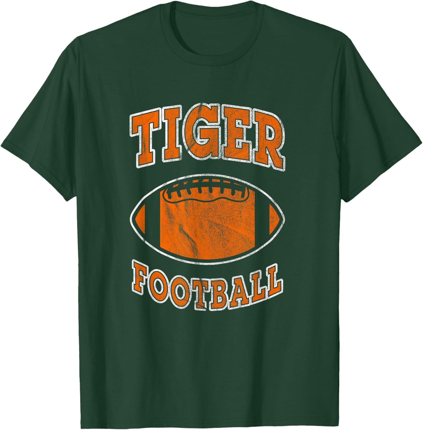 Tiger Football Vintage Distressed T-Shirt - T-Shirt | Forest