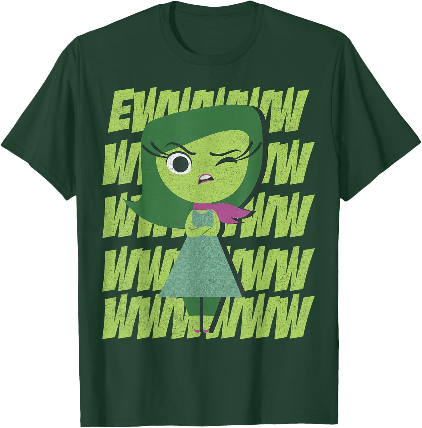 Disney Pixar Inside Out Disgust Ewww Retro Text Stack T-Shirt - T-Shirt | Forest