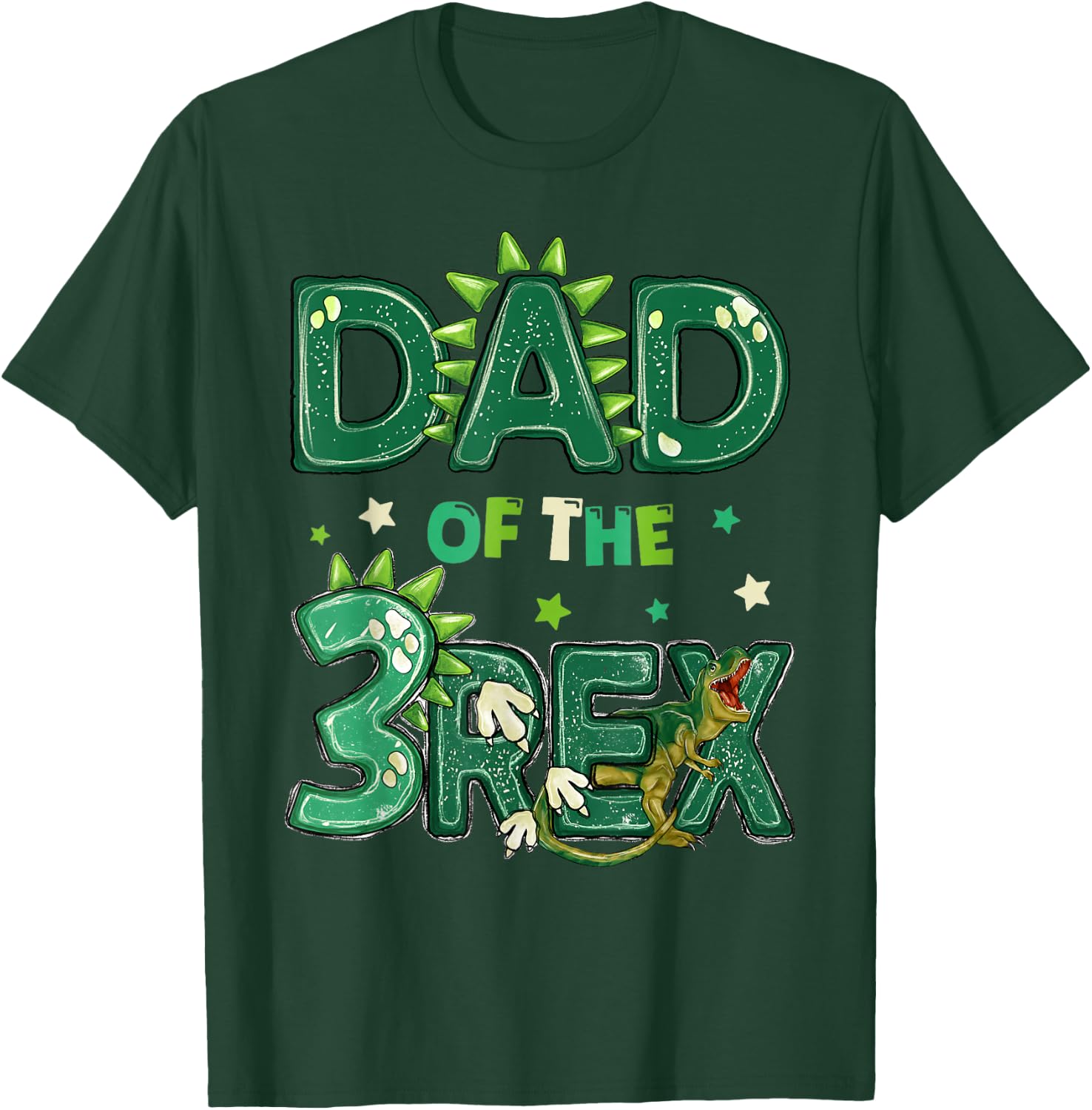 Dad Of The Three Rex Birthday Dinosaur Family Matching T-Shirt - T-Shirt | Forest