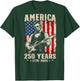 (On Back) Abraham Lincoln Playing Guitar 4th July 250 Years T-Shirt - T-Shirt | Forest
