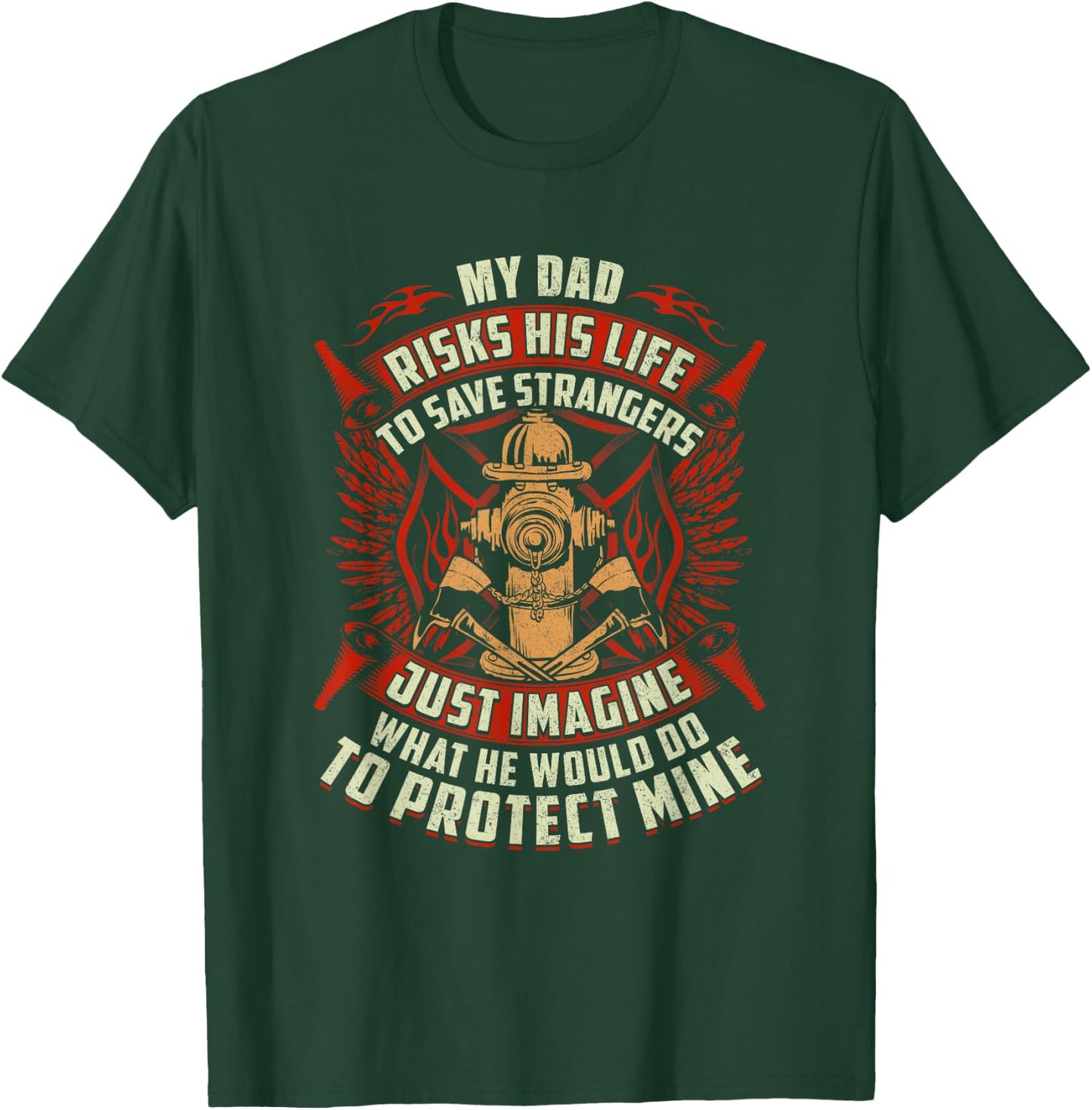 Fire Fighter Men Fireman Redline Gifts Shirts - Women's Firefighter Daughter - Black, Small T-Shirt - T-Shirt | Forest