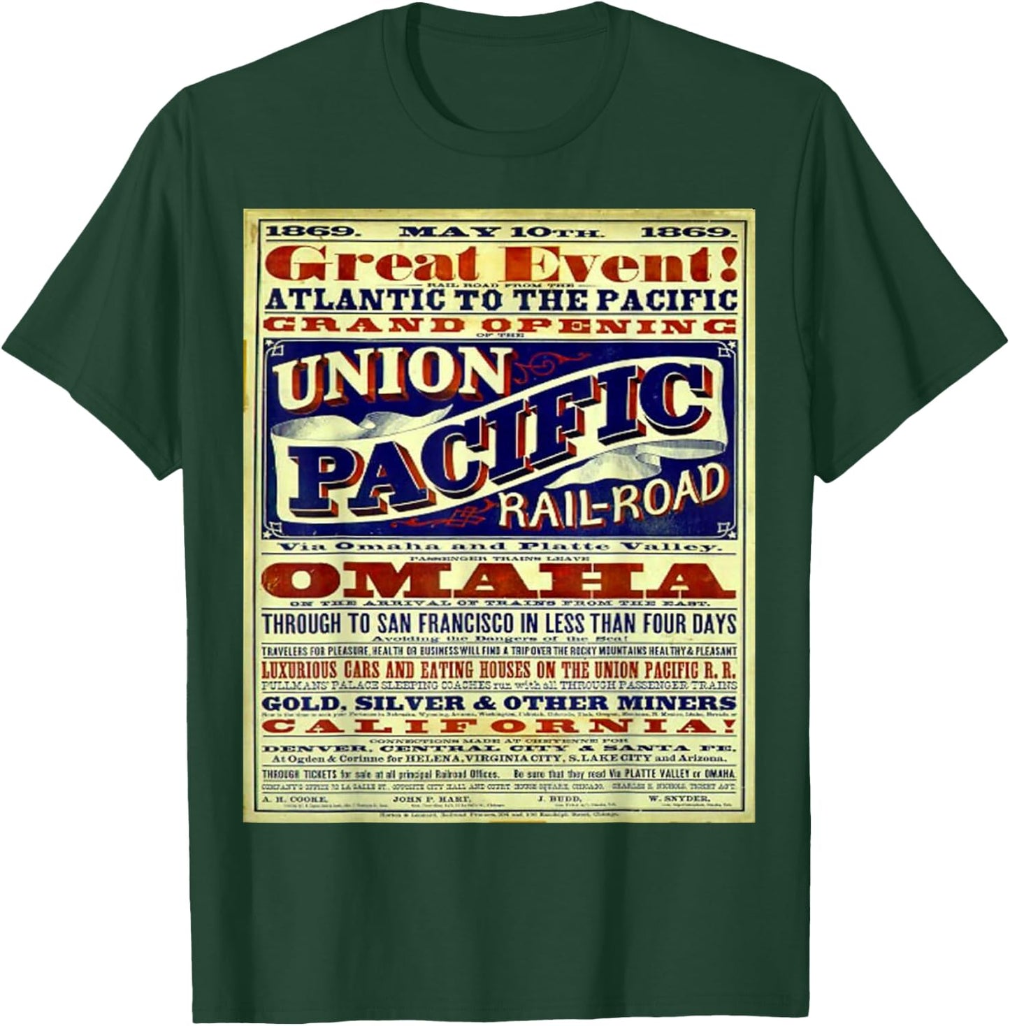 Wild West, Union Pacific Railroad, historic treasure t shirt T-Shirt - T-Shirt | Forest