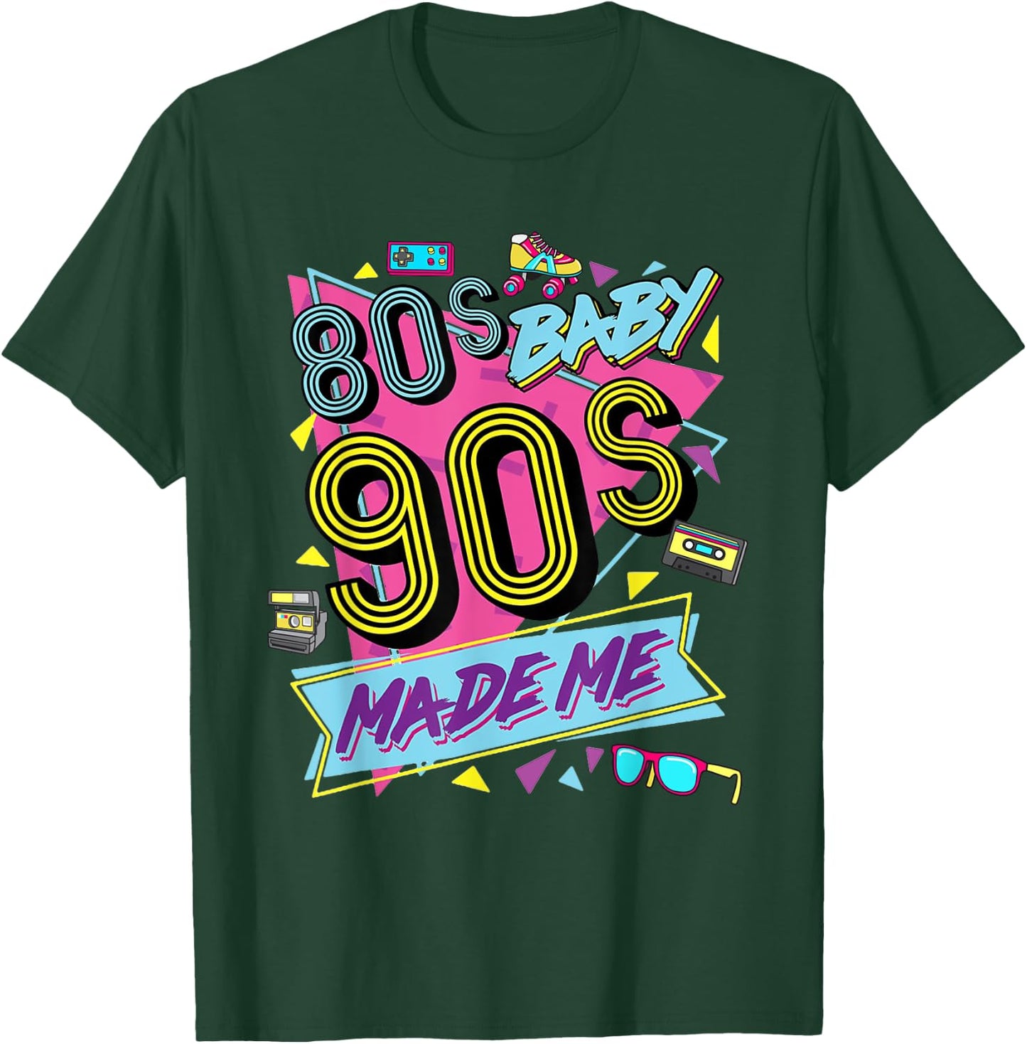 Vintage 1980s 80's Baby 1990s 90's Made Me Retro Nostalgia T-Shirt - T-Shirt | Forest