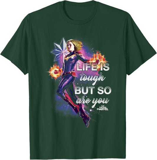 Captain Marvel Inspirational Quote Flight Graphic T-Shirt - T-Shirt | Forest