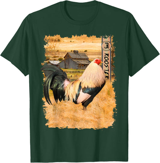 Vintage US Flag Cock Fight T-Shirt - T-Shirt | Forest