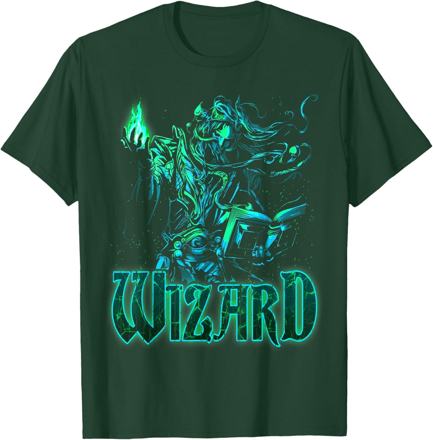 Elven Wizard Fantasy Roleplaying Tabletop RPG Gamers Graphic T-Shirt - T-Shirt | Forest