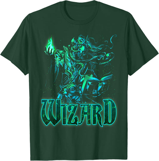 Elven Wizard Fantasy Roleplaying Tabletop RPG Gamers Graphic T-Shirt - T-Shirt | Forest