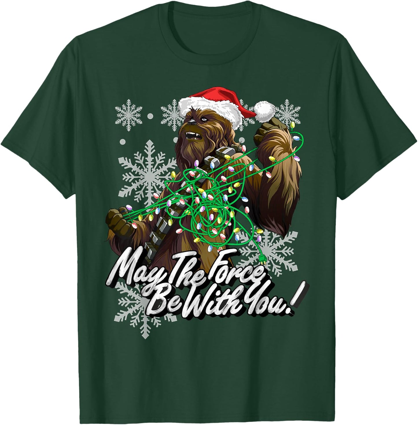 Star Wars Christmas Chewbacca Tangled Lights T-Shirt - T-Shirt | Forest