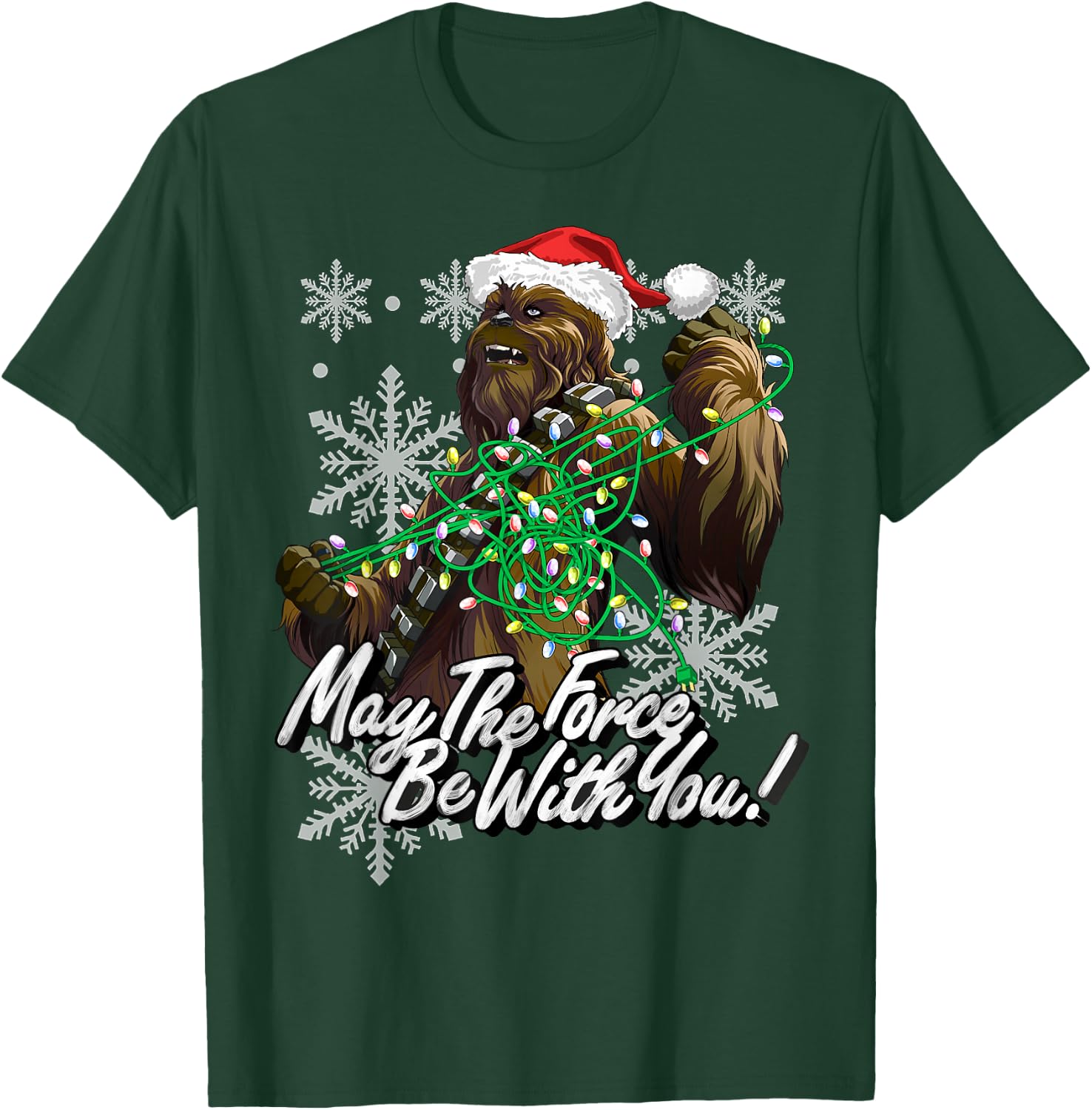 Star Wars Christmas Chewbacca Tangled Lights T-Shirt - T-Shirt | Forest