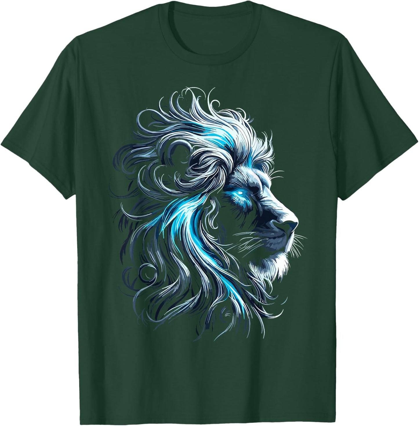 Lion Blue Eyes Animal Lion T-Shirt - T-Shirt | Forest