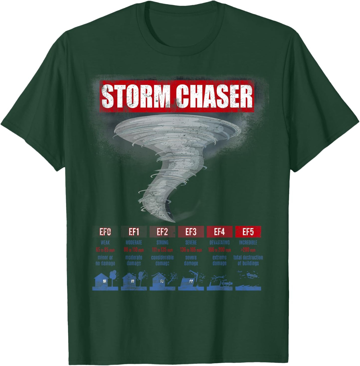 Storm Chaser Hurricane Chasing Bad Weather T-Shirt - T-Shirt | Forest
