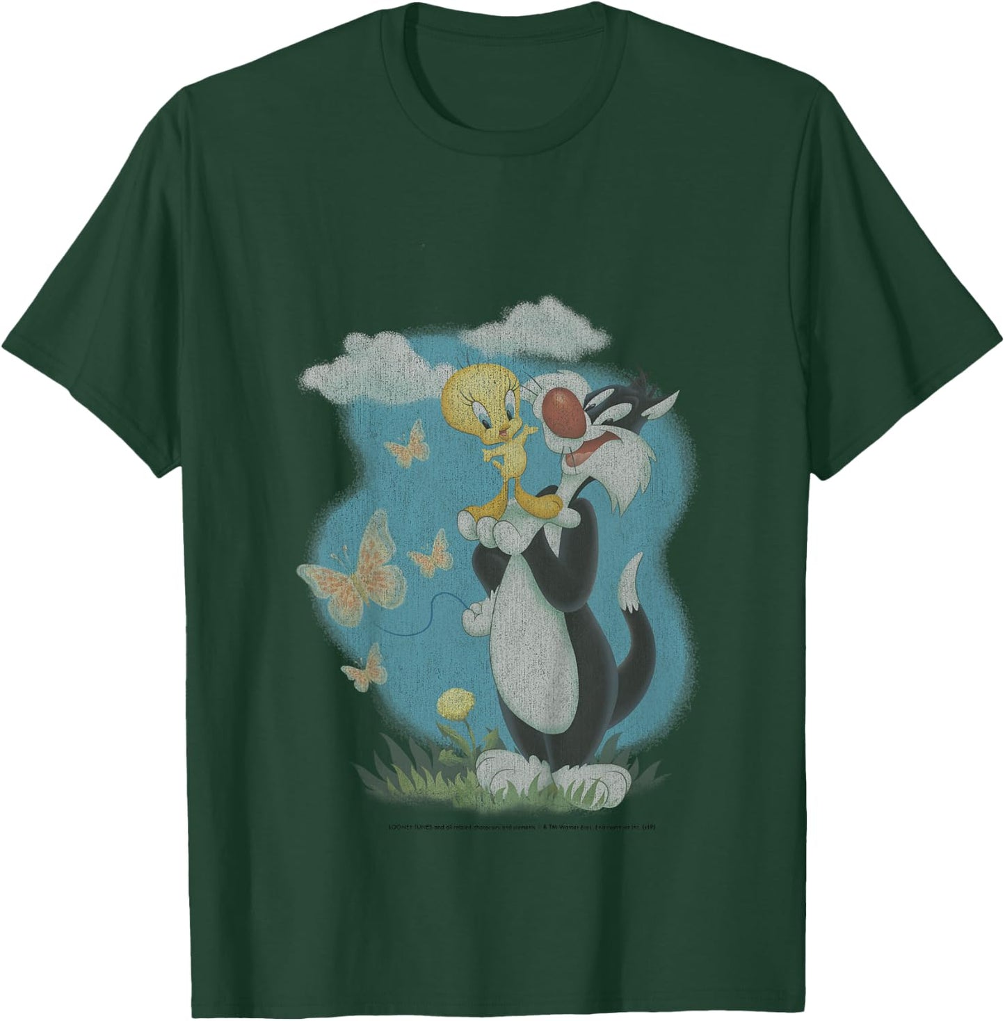Kids Looney Tunes Sylvester And Tweety Bird Butterfly Portrait T-Shirt - T-Shirt | Forest