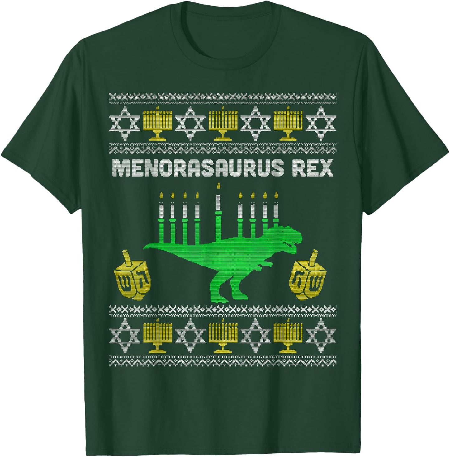 Menorasaurus Rex Shirt Kids Hanukkah, Jewish Chanukah Gift T-Shirt - T-Shirt | Forest