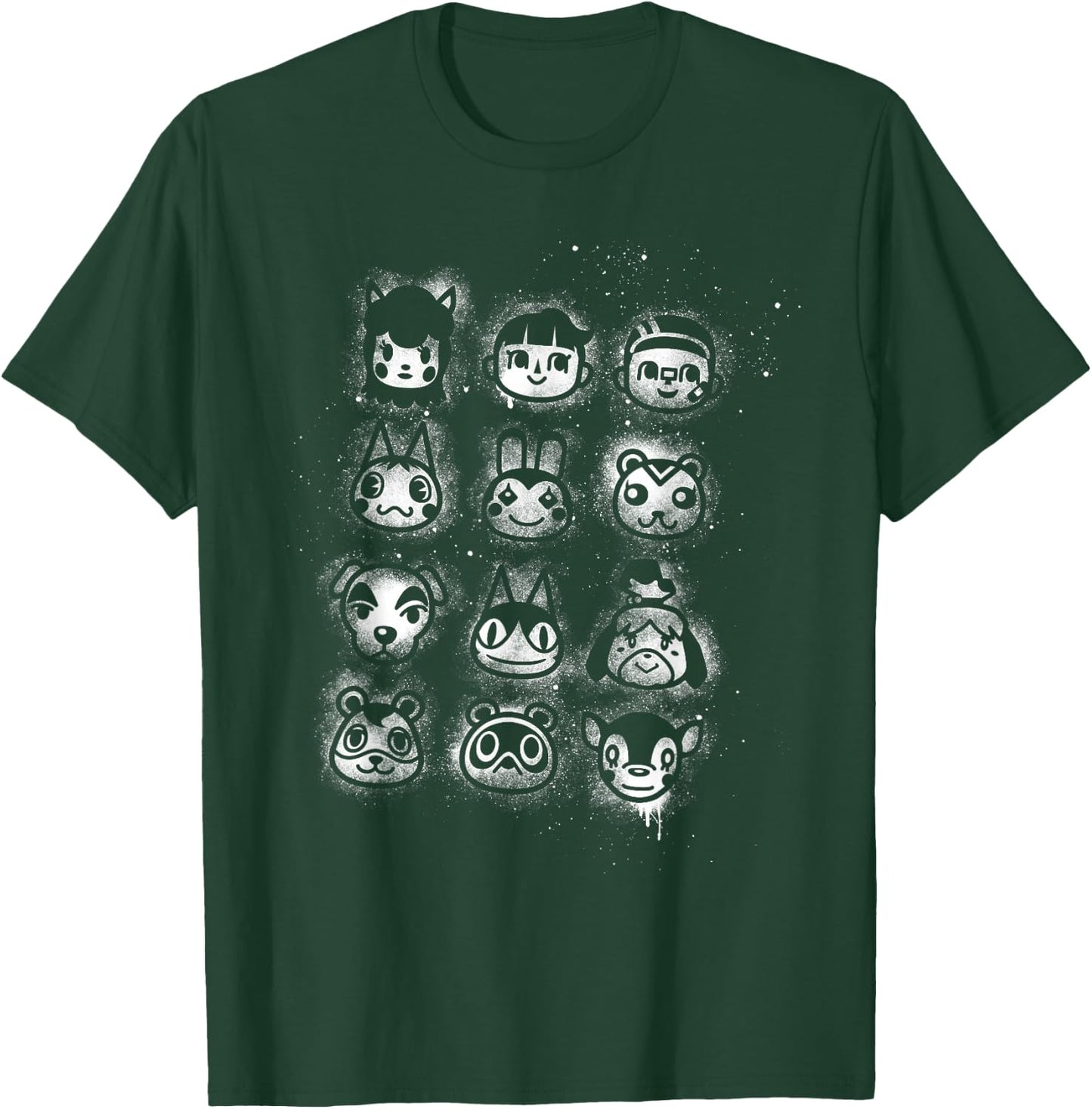 Animal Crossing Spray Painted Group Shot Graphic T-Shirt - T-Shirt | Forest