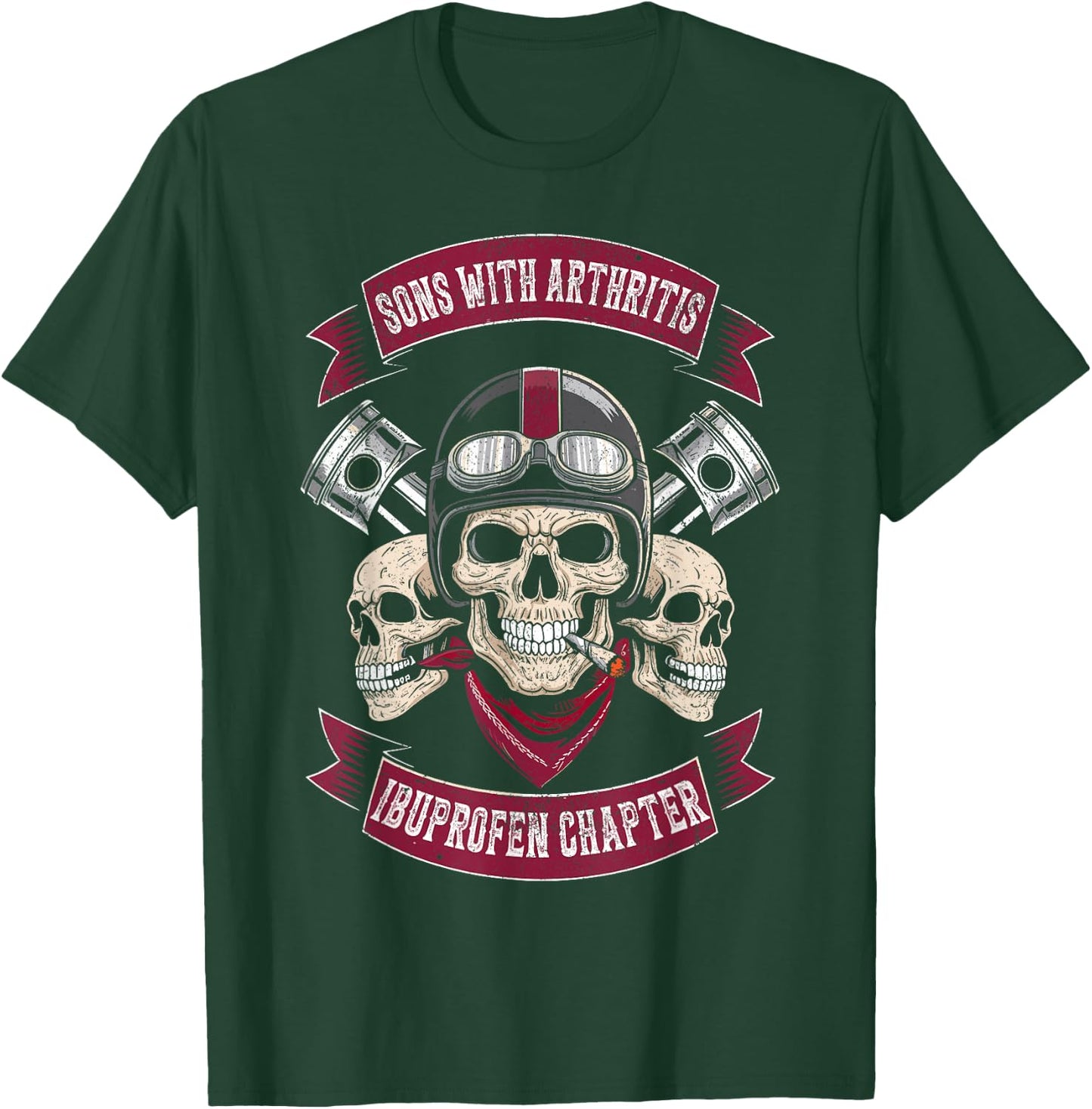 Biker motorcycle sons with arthritis ibuprofen chapter funny T-Shirt - T-Shirt | Forest
