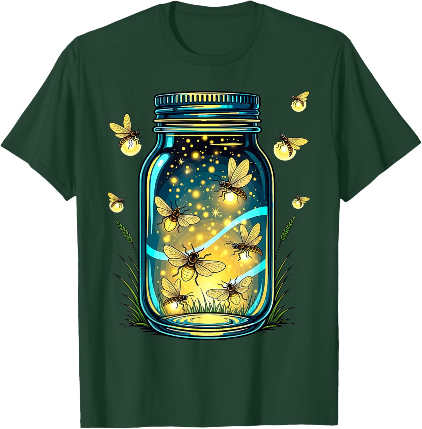 Glowing Fireflies in Jar T-Shirt - T-Shirt | Forest