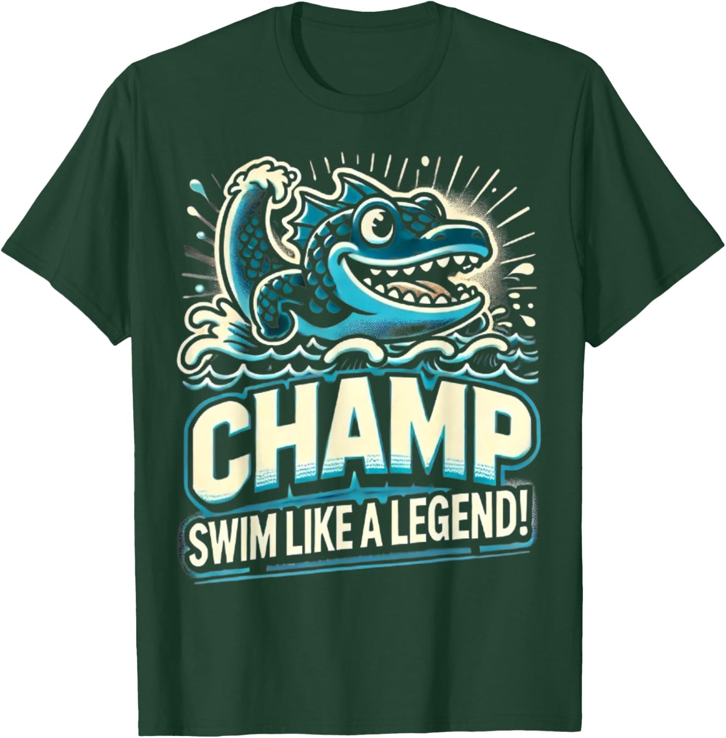 Lake Champlain design lake monster and Champlain monster T-Shirt - T-Shirt | Forest