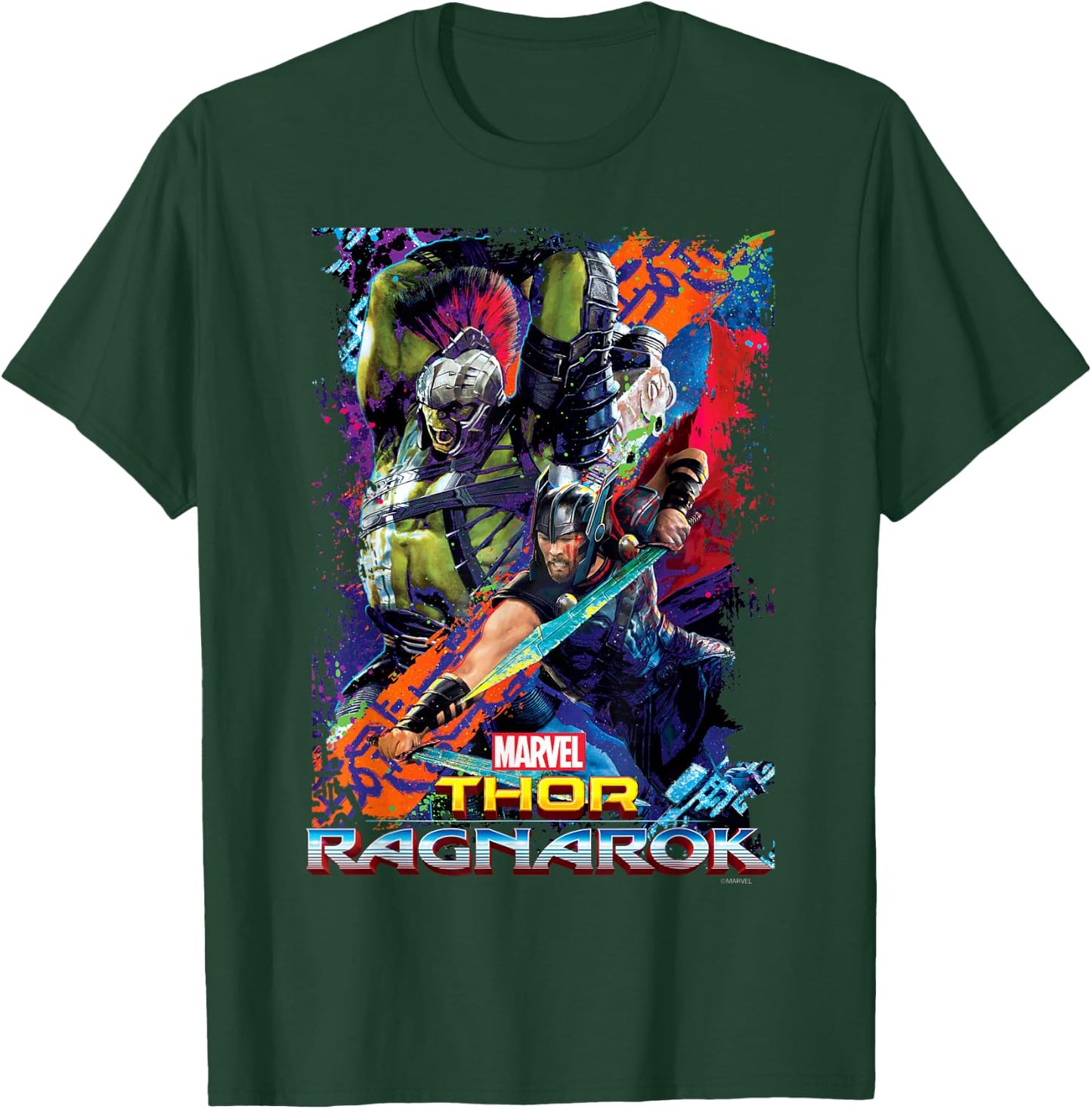 Marvel Thor Ragnarok Hulk Neon Pop Poster T-Shirt - T-Shirt | Forest