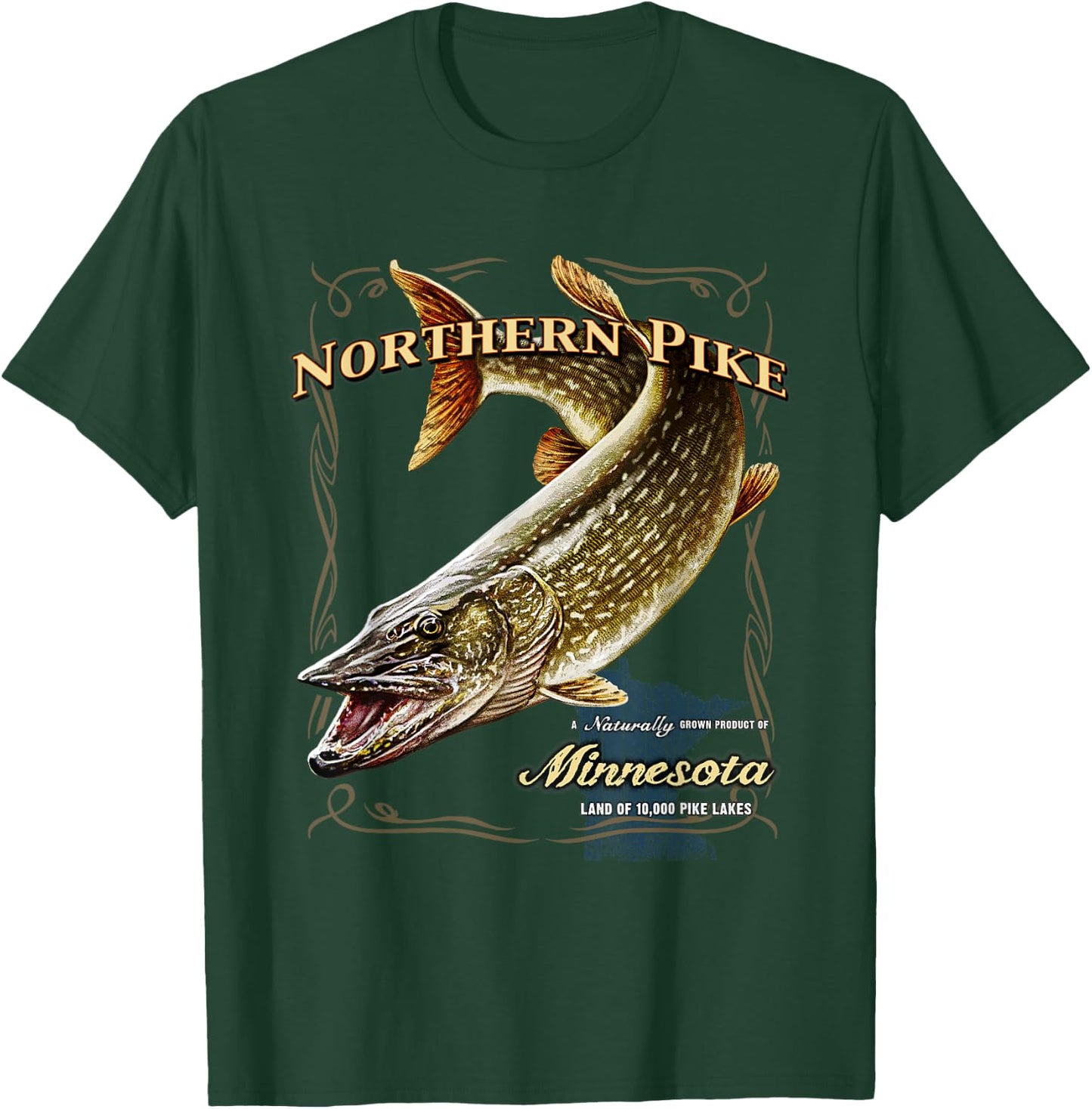 Northern Pike, a Naturally Grown Minnesota Product T-Shirt - T-Shirt | Forest