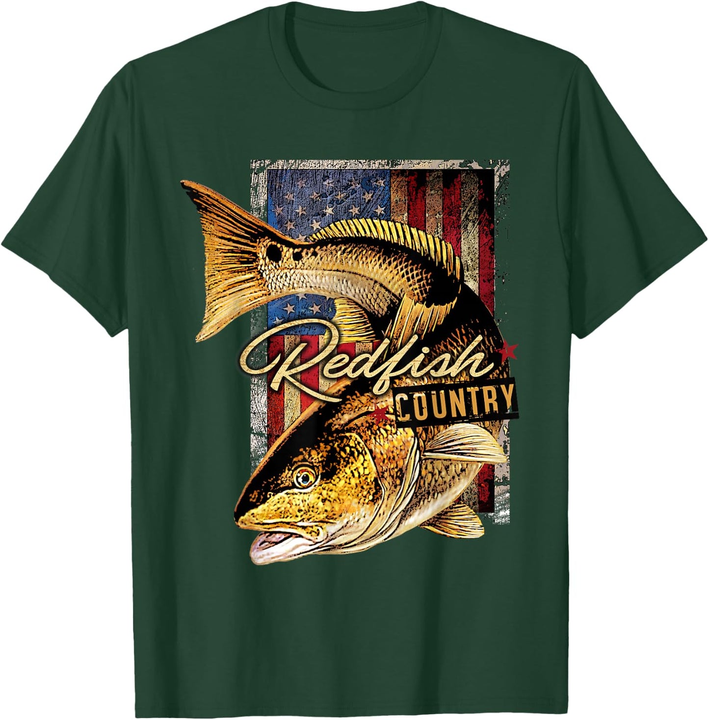 Redfish Country Saltwater Fishing T Shirt T-Shirt - T-Shirt | Forest