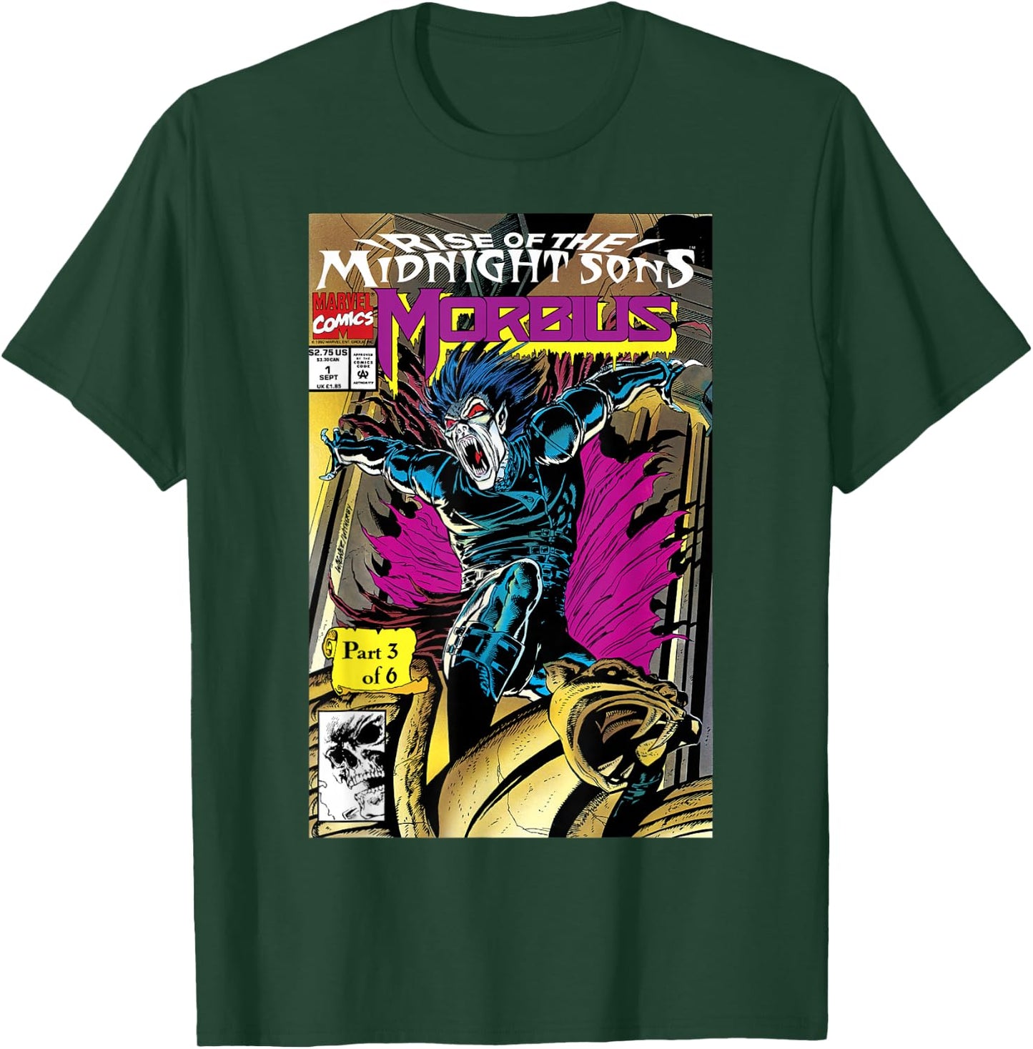 Marvel Rise Of The Midnight Sons Morbius Comic Cover T-Shirt - T-Shirt | Forest
