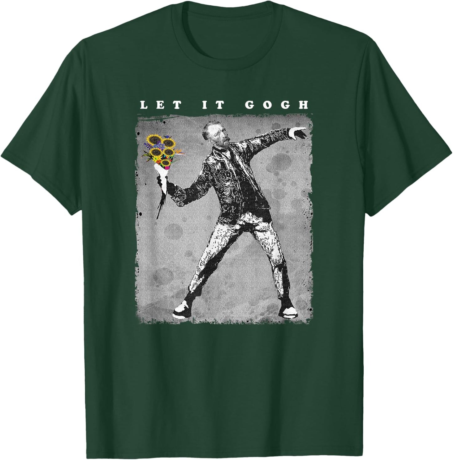 Let it Gogh T Shirt - Van Gogh Distressed Gift T-Shirt - T-Shirt | Forest