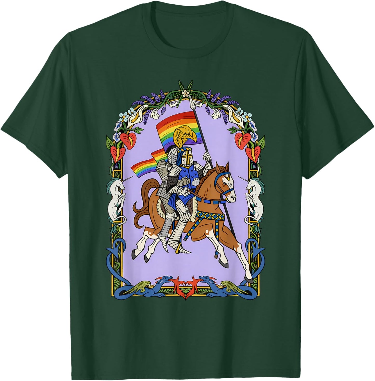 Knight LGBT Gay Lesbian Bisexual Transgender Pride Rainbow T-Shirt - T-Shirt | Forest