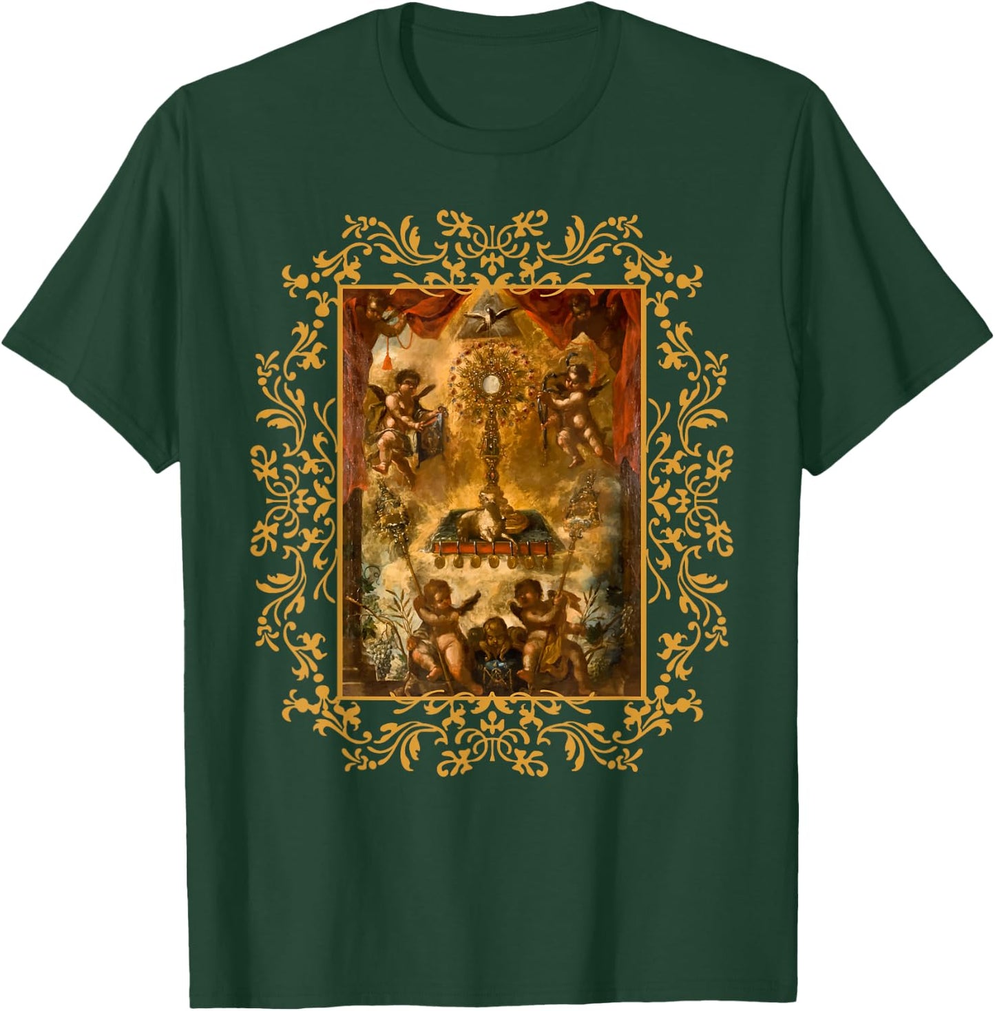 Eucharistic Adoration Pray Monstrance Traditional Latin Mass T-Shirt - T-Shirt | Forest