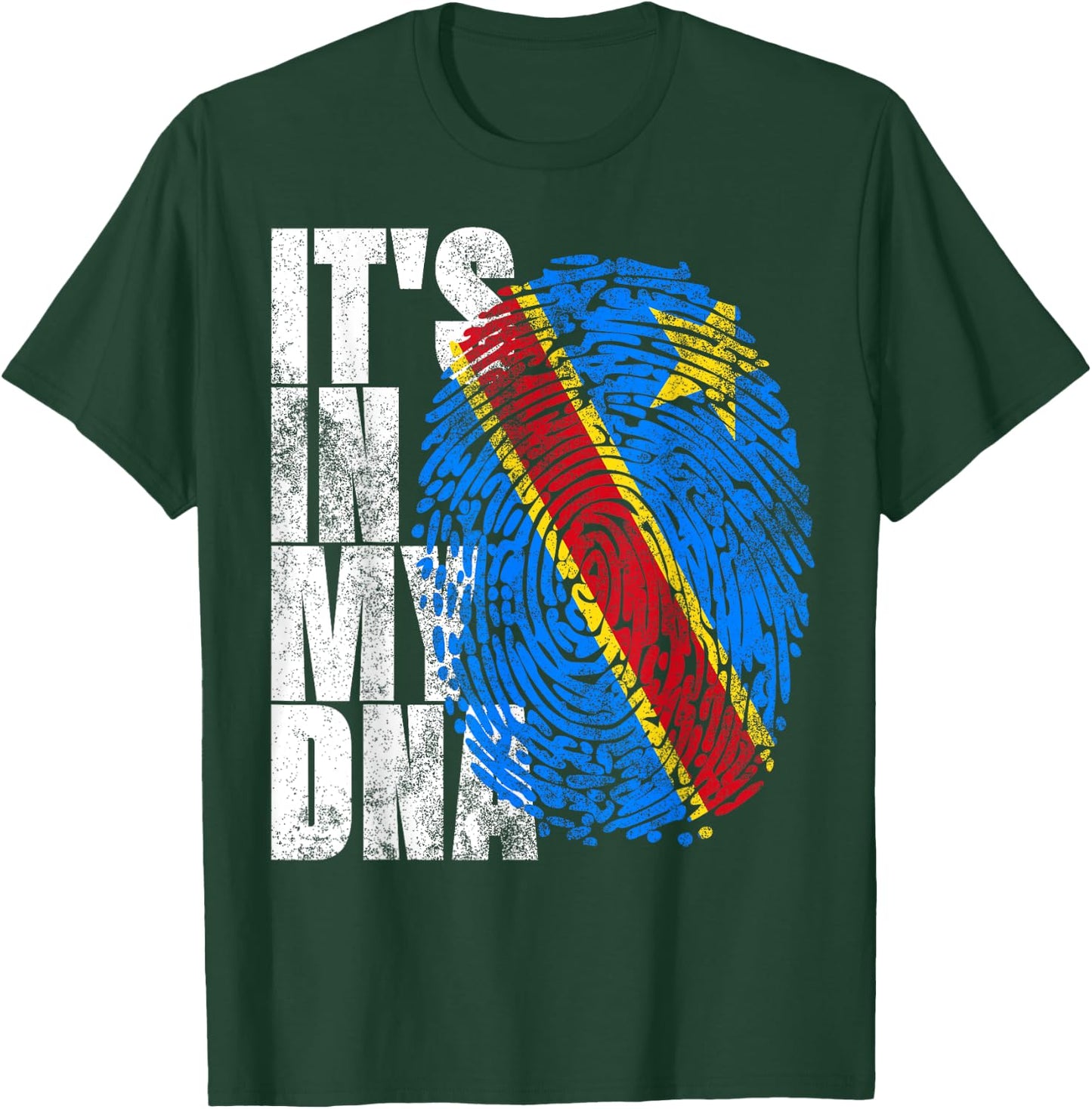 It's In My DNA Congo Vintage African Gifts DR Congo Flag T-Shirt - T-Shirt | Forest