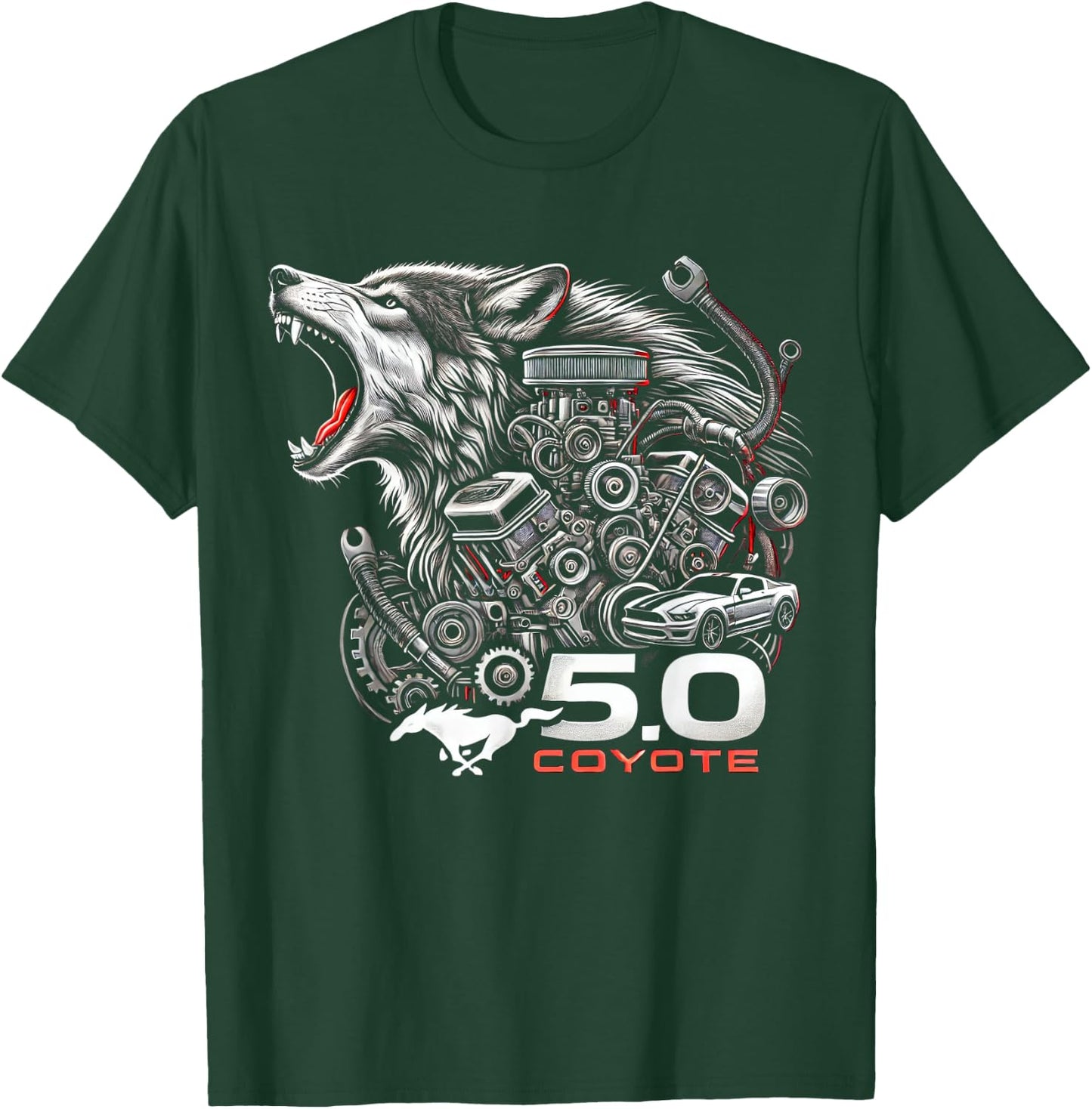 5.0 Coyote Distressed Enthusiast Women Squad T-Shirt - T-Shirt | Forest