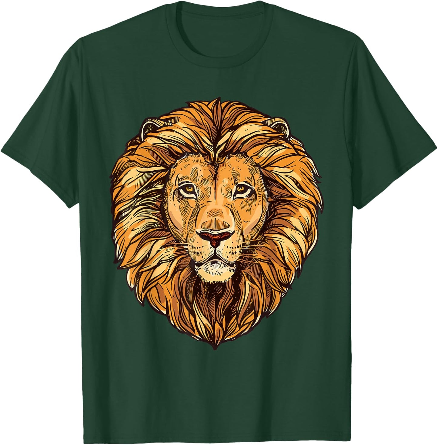 Majestic Lion Mane Detail Art T-Shirt - T-Shirt | Forest