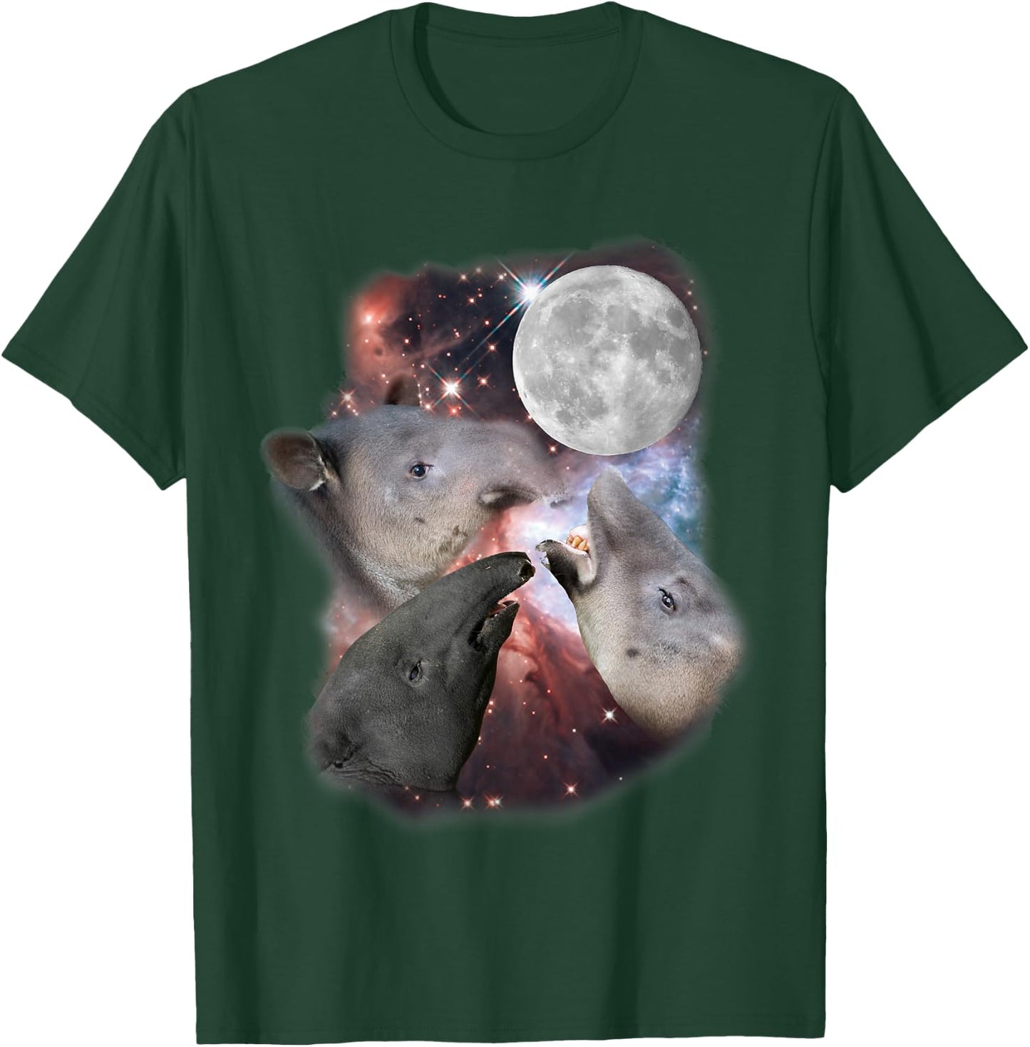 Three Moon Tapirs Funny Tapir Graphic Cool Camping Novelty T-Shirt - T-Shirt | Forest