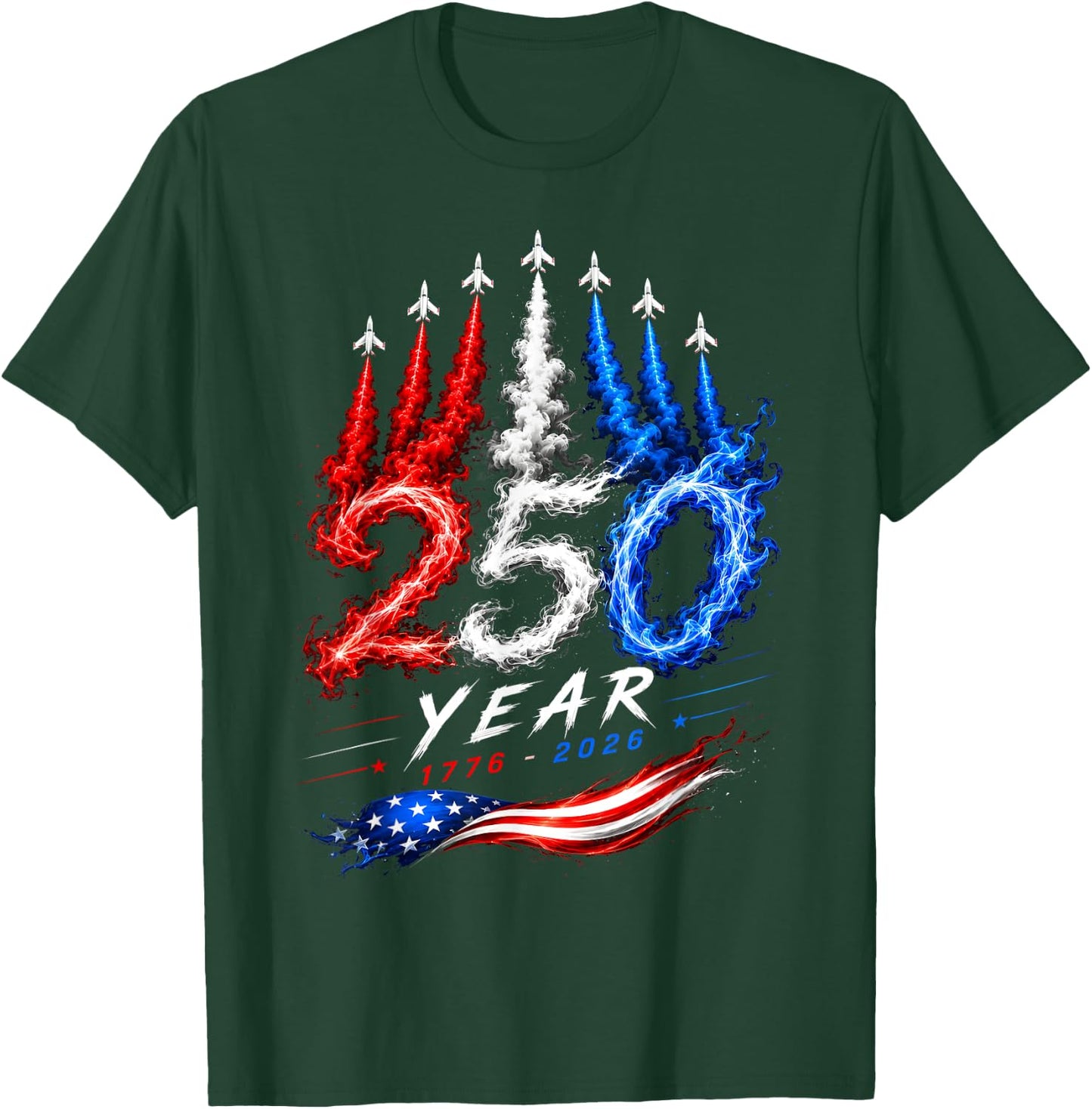 250 Years American Anniversary USA Patriotic 4th July 250 T-Shirt - T-Shirt | Forest