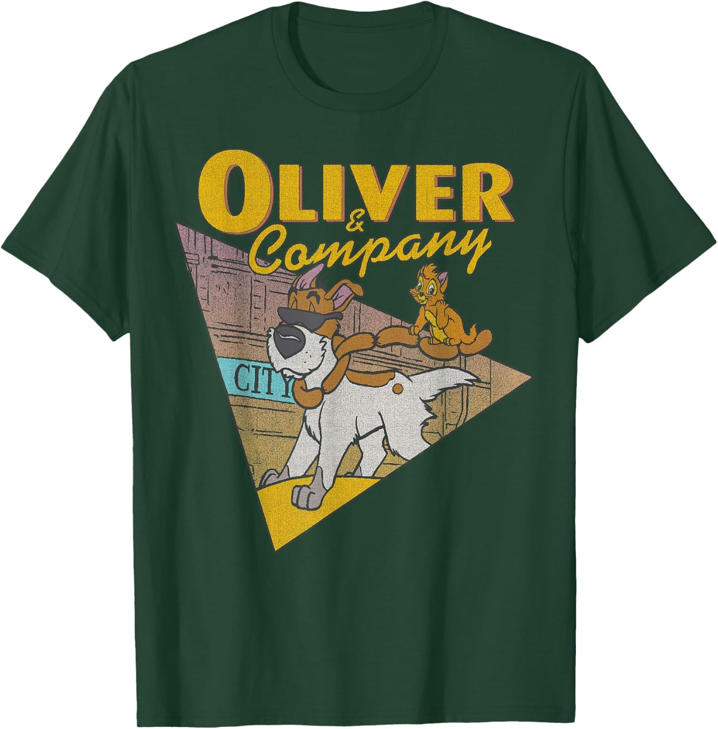 Disney Oliver & Company Cool Dog and Cat Graphic T-Shirt - T-Shirt | Forest