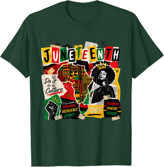 Juneteenth Black American Feedom 1865 Juneteenth Men Women T-Shirt - T-Shirt | Forest