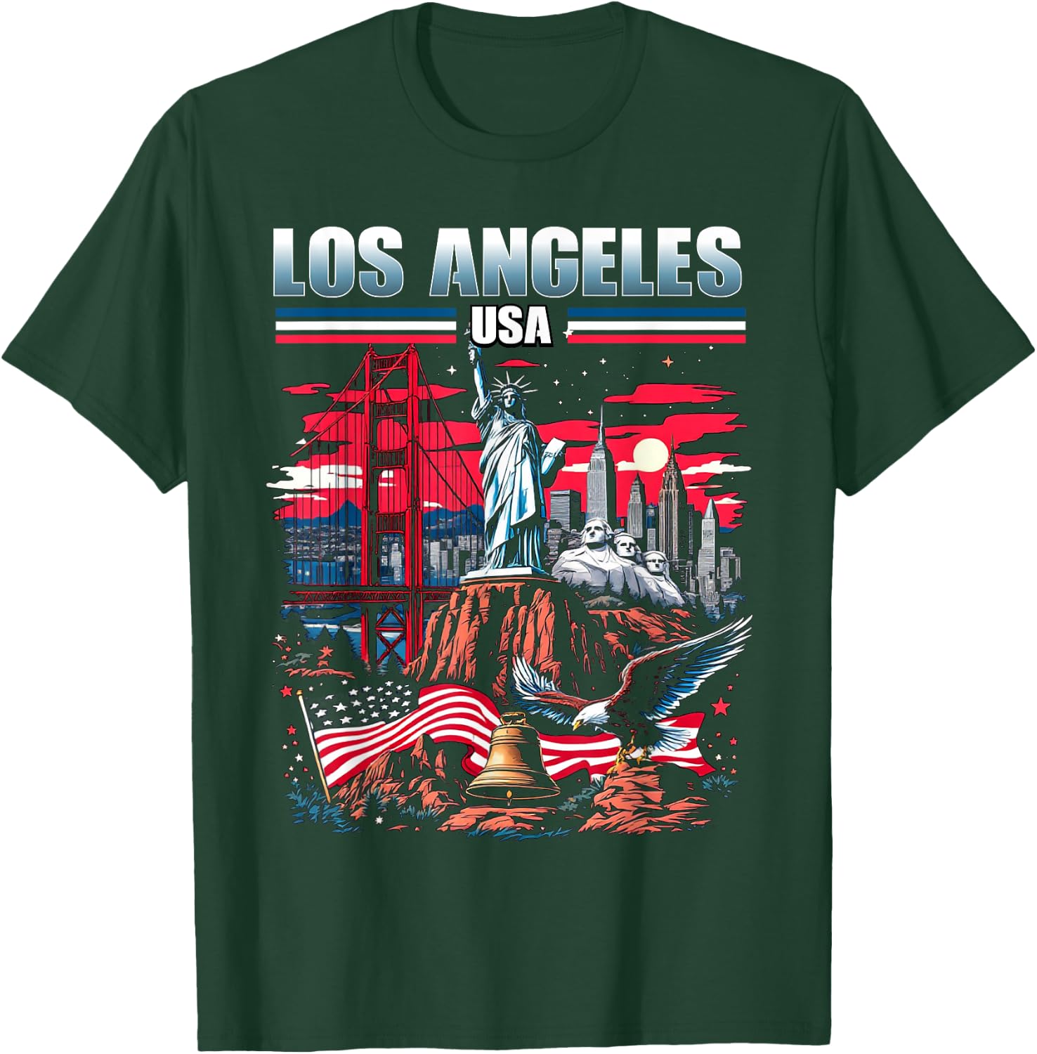 Los Angeles USA America Souvenir LA Vacation Travel T-Shirt - T-Shirt | Forest