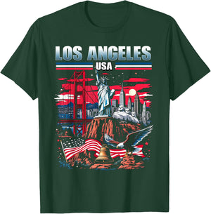 Los Angeles USA America Souvenir LA Vacation Travel T-Shirt - T-Shirt | Forest