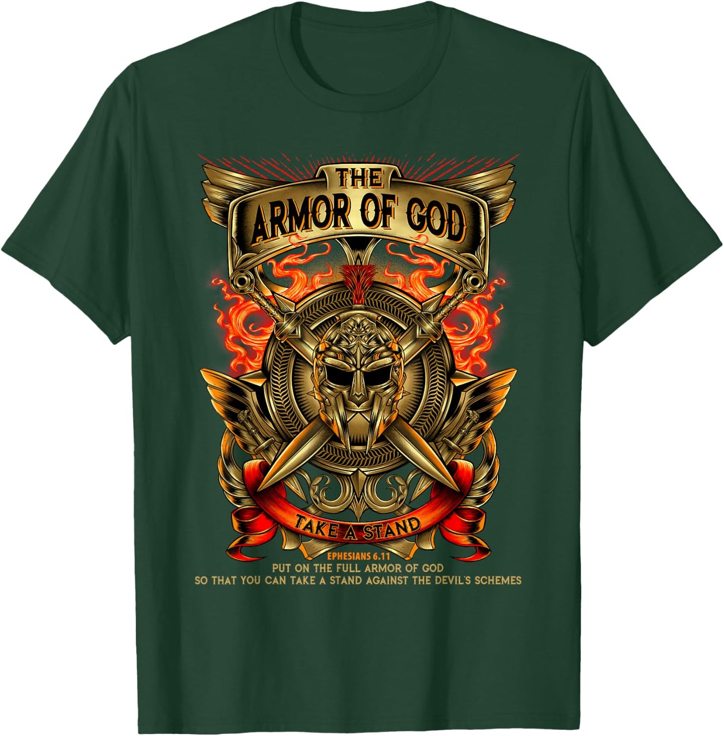 Armor Of God -Warrior Of Christ - Ephesians 6:11 T Shirt T-Shirt - T-Shirt | Forest