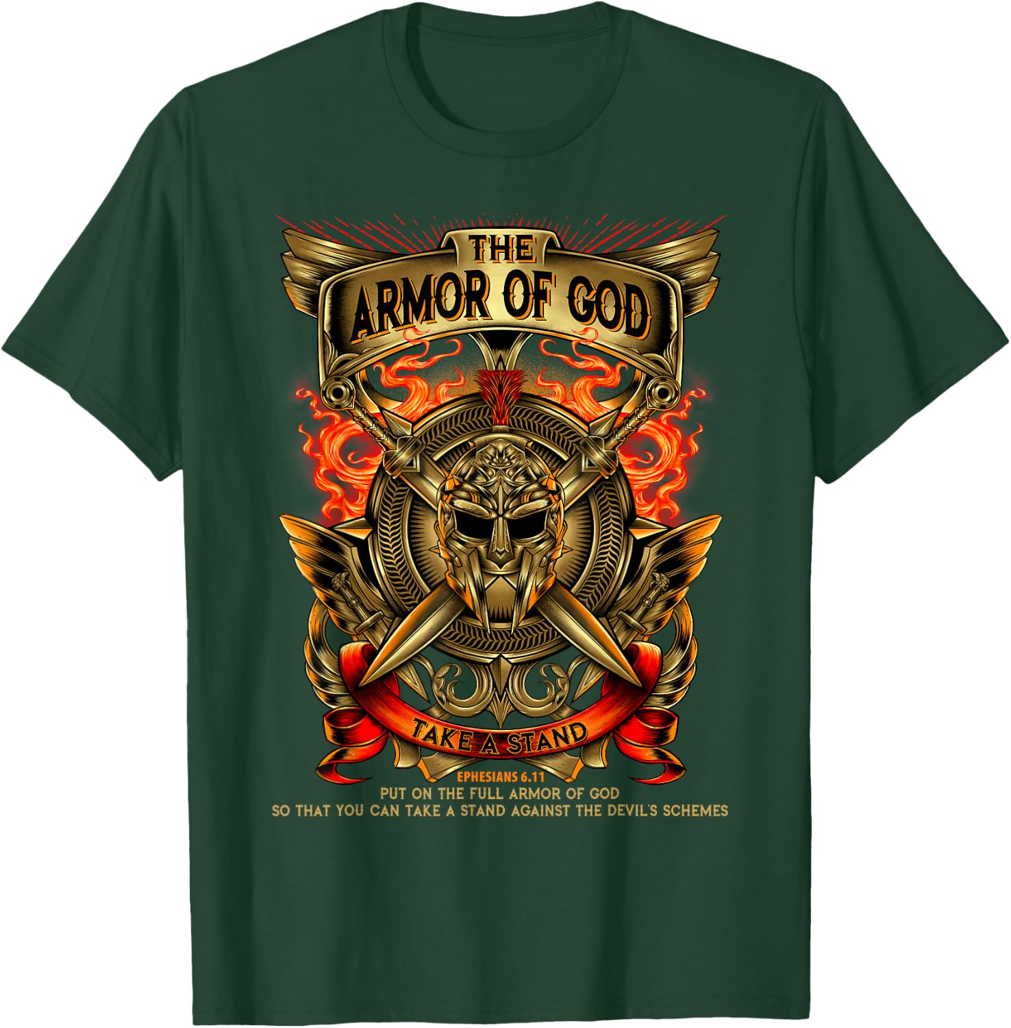 Armor Of God -Warrior Of Christ - Ephesians 6:11 T Shirt T-Shirt - T-Shirt | Forest