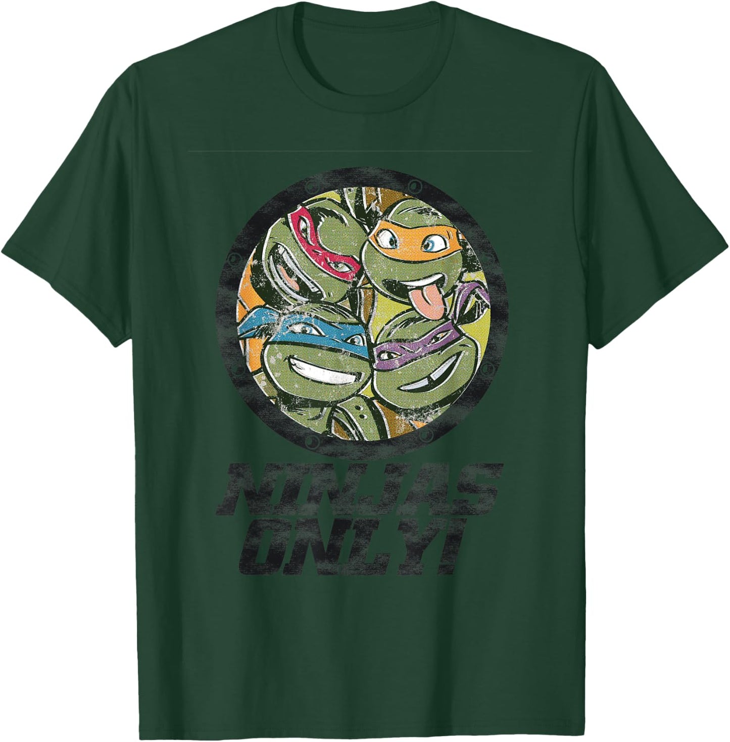 TMNT Group Shot Ninjas Only! T-Shirt - T-Shirt | Forest
