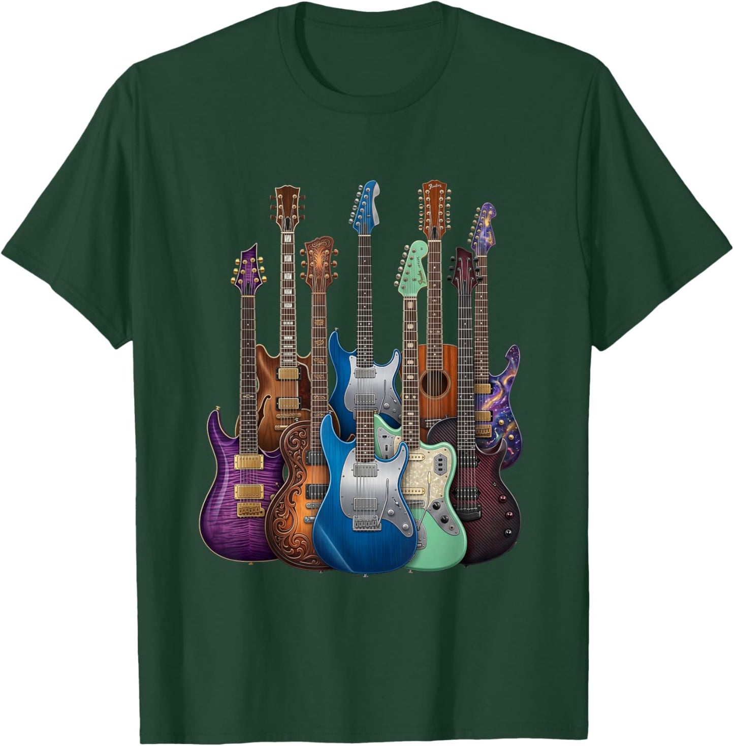 Guitars Guitarists Music Guitar Gifts Women Boy Girl T-Shirt - T-Shirt | Forest