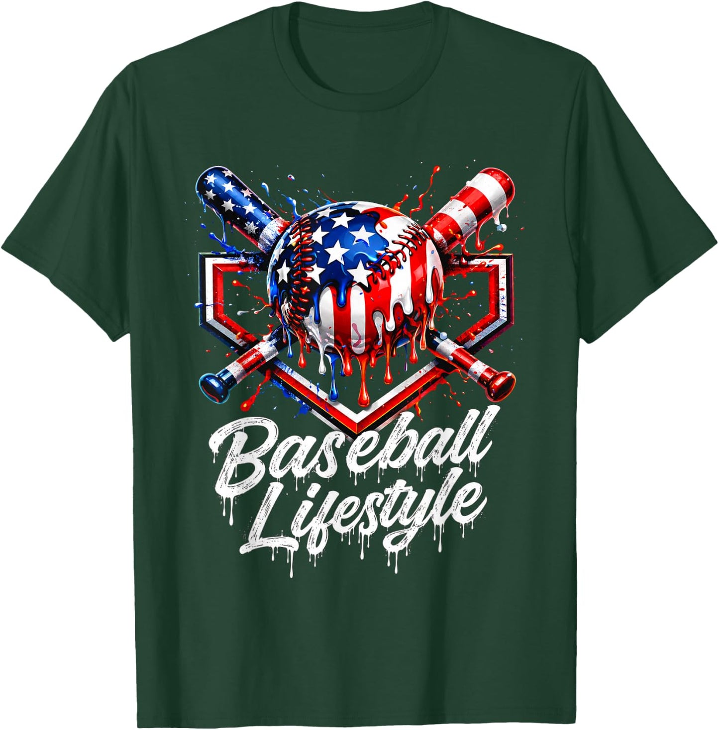 Baseball Lifestyle Apparel Youth Baseball Drip Ice Cream Boy T-Shirt - T-Shirt | Forest