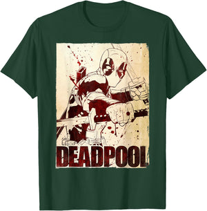 Marvel Deadpool Rustic Splatter Vintage Western T-Shirt - T-Shirt | Forest