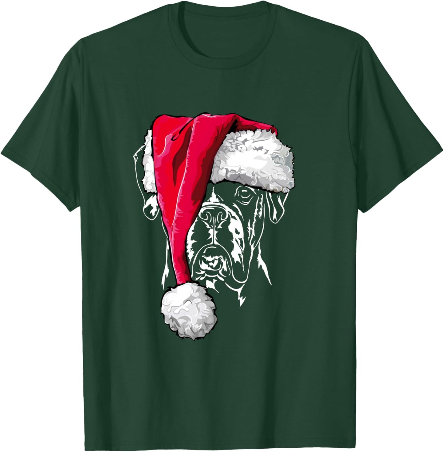 Funny Boxer Dog Santa Christmas dog mom gift present T-Shirt - T-Shirt | Forest