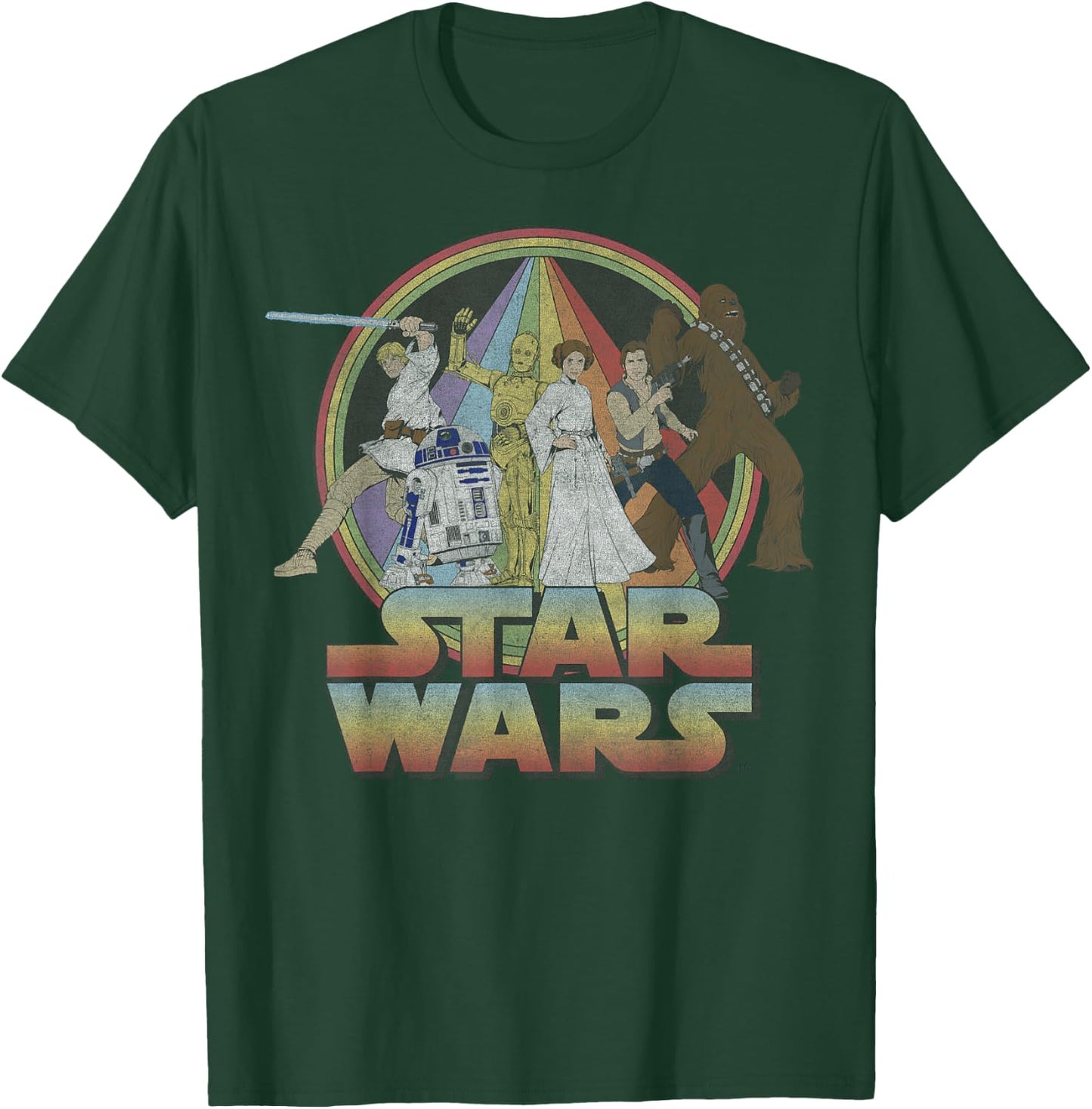 Star Wars Rainbow Group Shot Vintage Poster T-Shirt - T-Shirt | Forest